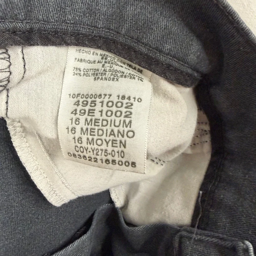 Lee Relaxed Straight Leg Gray Pants Womens 16 Medium 4951002 Charcoal Stretch